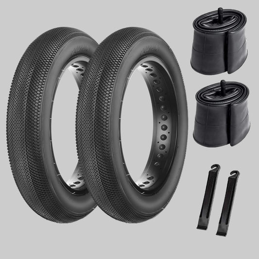 2 Pack Pavement Fat Tires Plus Inner Tubes - Black Kevlar Wall20”/24“/26“