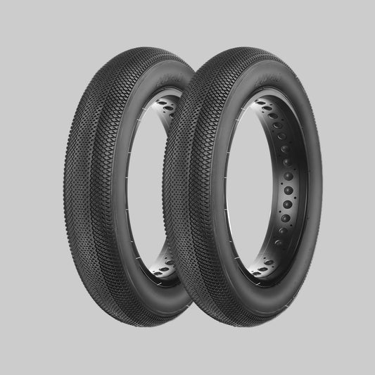 Hycline Hyper Pave 2-Pack Electric Bike Fat Tire Set - 20/24/26×4.0 Inch Black wall