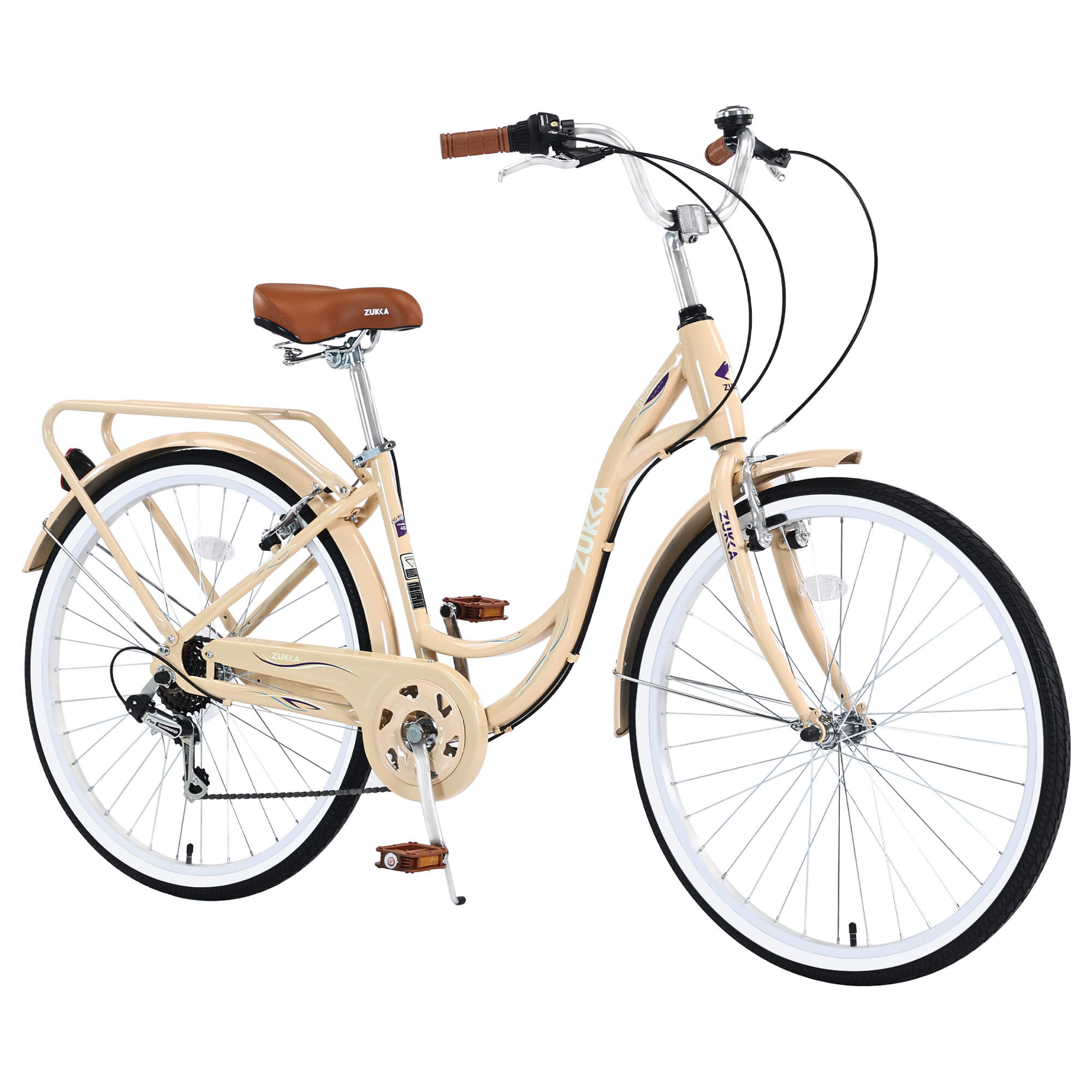 Zukka Cuckoo 26" Beach Cruiser Bike Navy Yellow / 26"1.75" Zukka Cuckoo 26" Beach Cruiser Bike Navy Yellow / 26"1.75"
