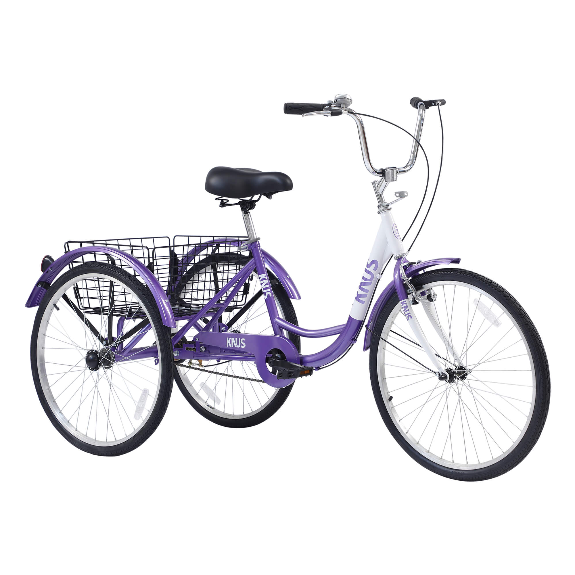 Knus Virbus 26 Single-Speed Tricycle For Adults - Purple / 26-inch Wheel / Single-Speed Shift Knus Virbus 26 Single-Speed Tricycle For Adults - Purple / 26-inch Wheel / Single-Speed Shift