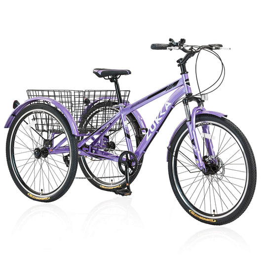 Zukka Wanda 26“ 7-Speed MTB Adult Tricycle - Hycline Purple