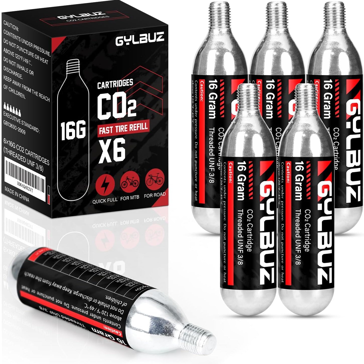 Gylbuz 16g Threaded CO₂ Cartridges Set (6/12/20 Counts In) – Hycline