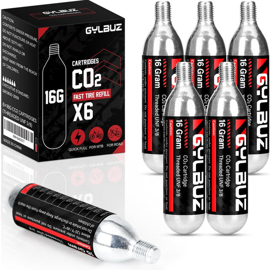 Gylbuz 16g Carbon Dioxide Cartridges 6-Count Bundle Set