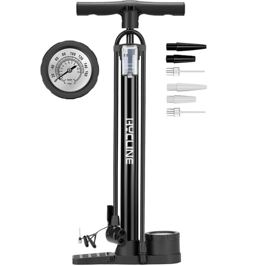 Hycline The Column Bike Pump, floor bike pump with Max 160 PSI pressure gauge, fits Schrader & Presta Valve