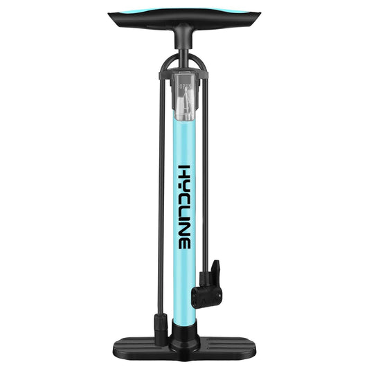 Hyline Blue floor bike pump, 160 PSI High Pressure with Schrader & Presta Valve Floor Inflator