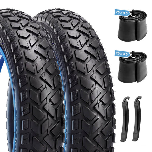 Hycline 2-pack 20x4.0 inches electric bike and motorcycle tires with inner tubes and tire levers