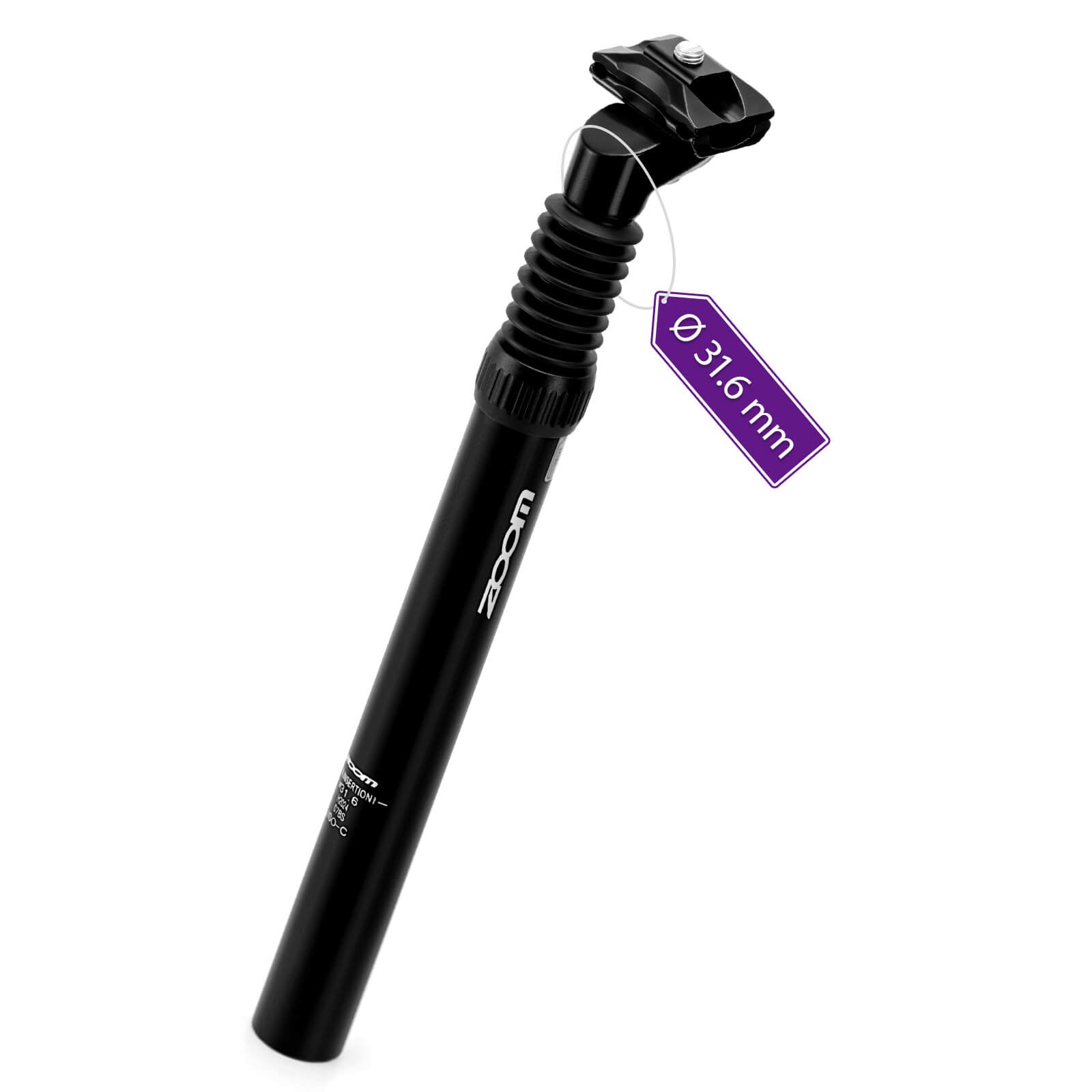 Zoom Dropper Suspension Seatpost – 27.2mm / 30.9mm / 31.6mm X 350mm, Black