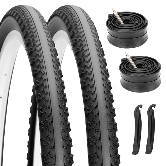 Hycline 700 x 40 C - Cedar gravel / XC 2 Pack bike tire with tube set replacement for dirt and trails