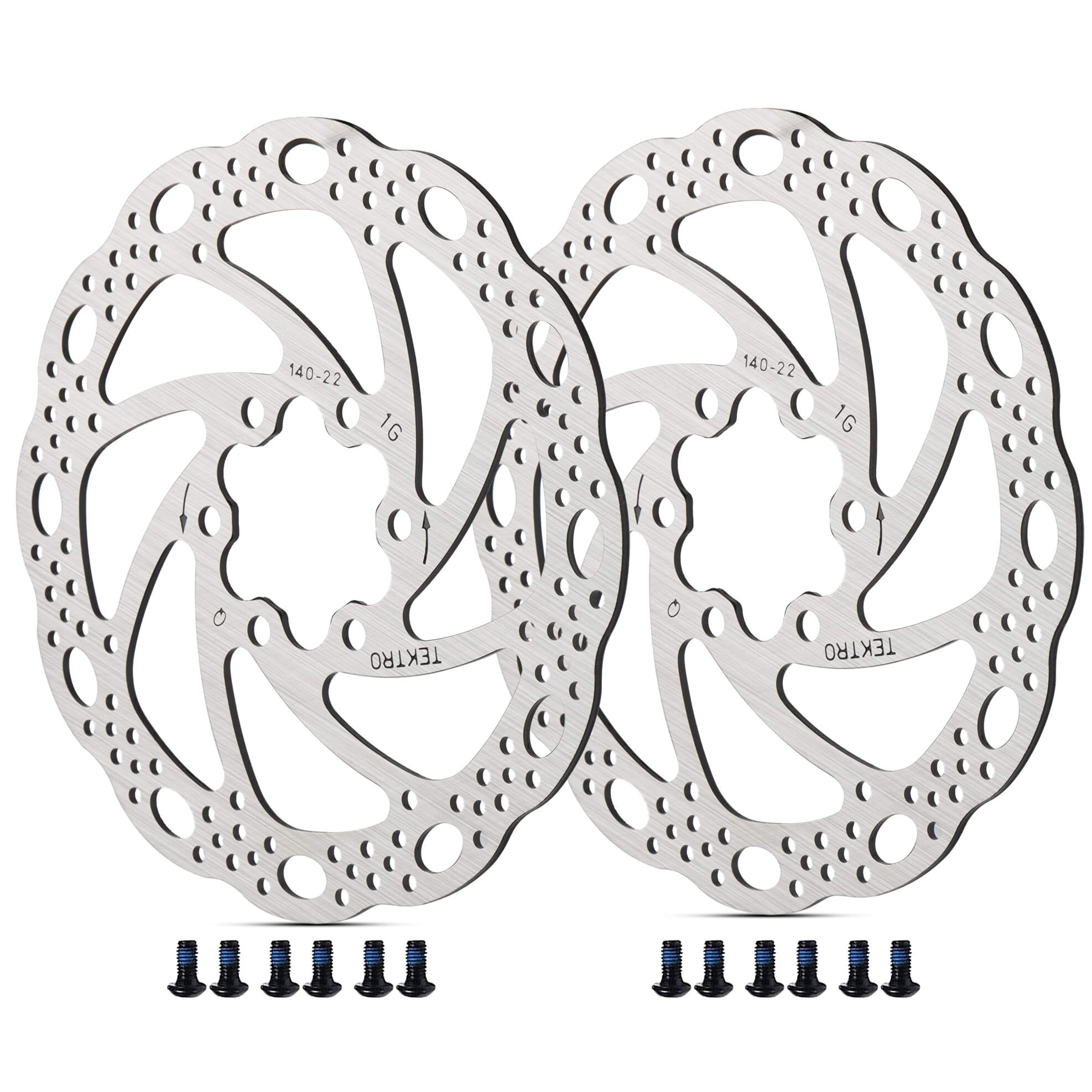 TEKTRO Bike Disc Brake Rotor – 160mm Or 180mm, 6-Bolt – Includes Mounting Bolts – Silver