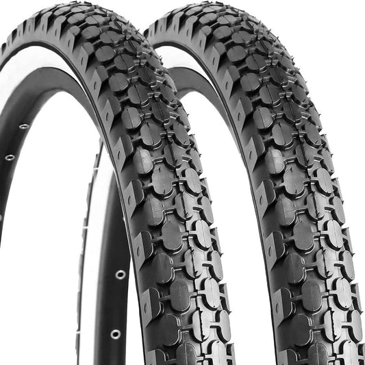 26"x2.125" Folding Beach Cruiser Bike Tires - 2 Pack white wall