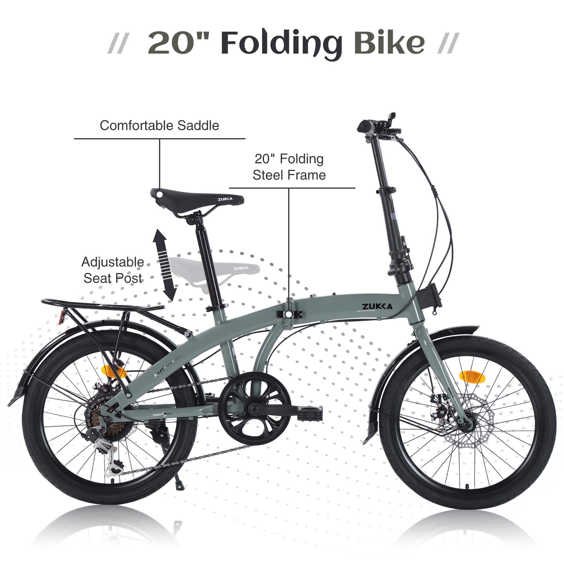 Zukka CrossRoll Folding Bike Lightweight Portable