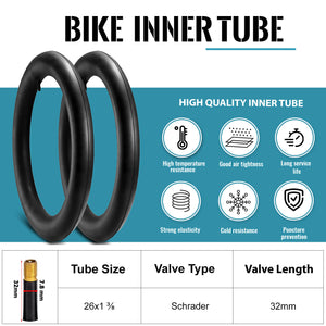 Hycline 26 1 3/8 inch Bike inner tube specifications