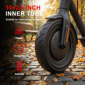 Features of the 10x2.5 inch (60 70-6.5") electric scooter tire inner tube with 90° bent Valve,  fits 6.5" rims