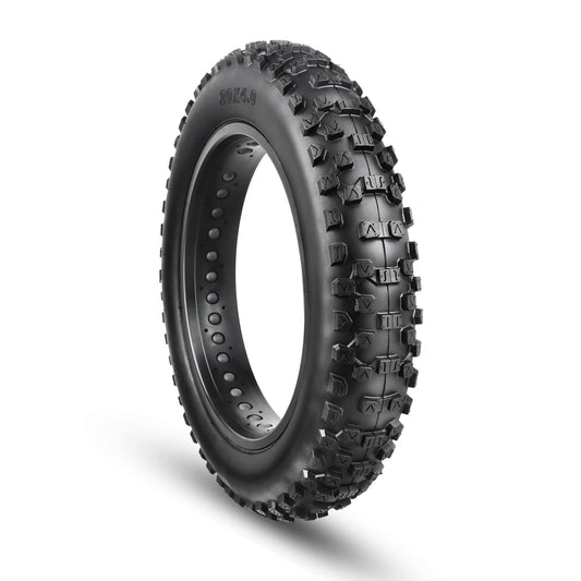 Hycline 20 "x4" studded knobs tread mountain fat bike tire suitable for challenging terrains: rocks, mud, and snow