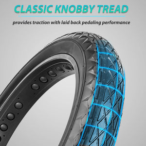 Hycline Minimal Resistance Puncture-Proof Fat Tire 26”x4“ Knobby Tyre Tread