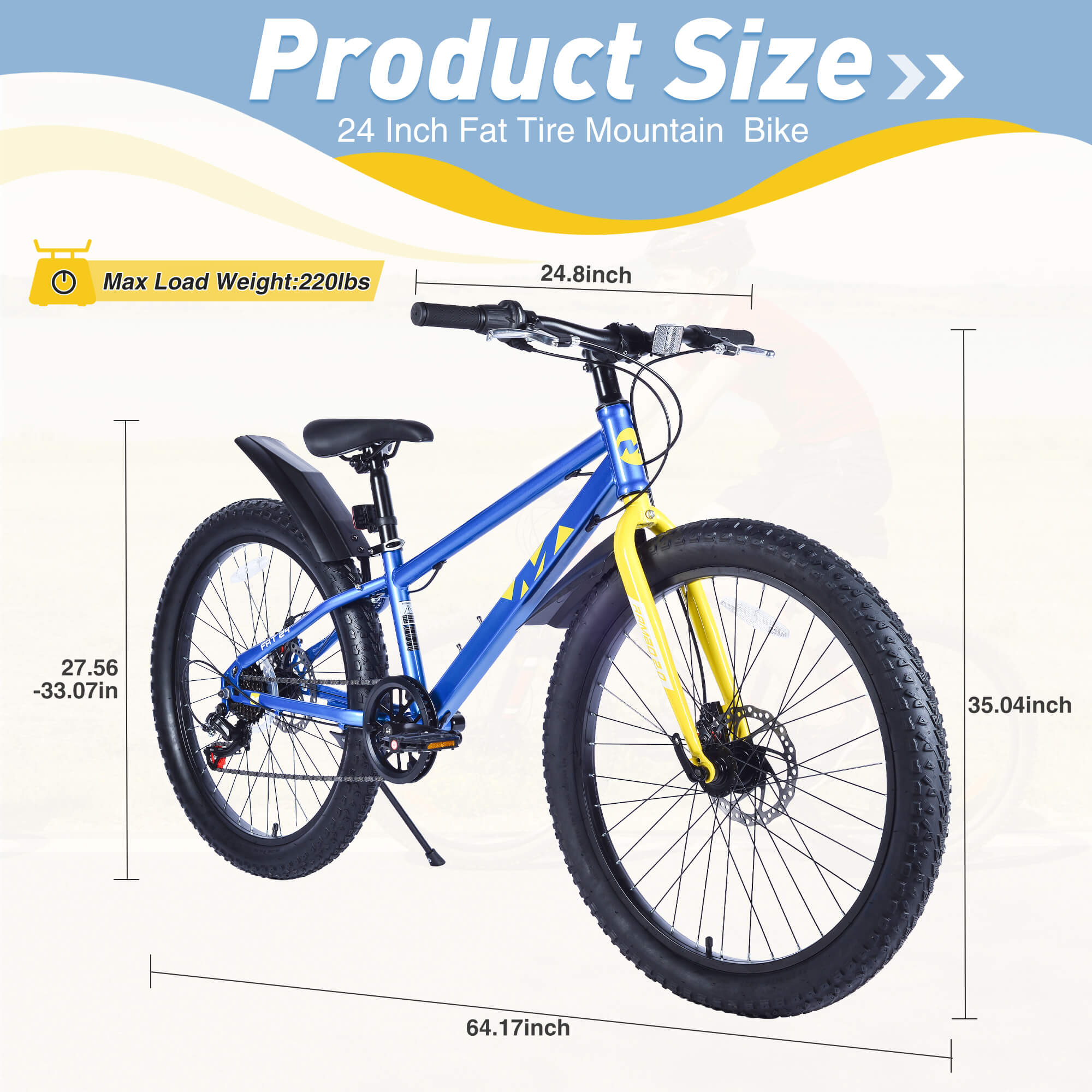 Msiki 24x3” Fat Tire Bike – Perfect for Teens & Downhill Riding
