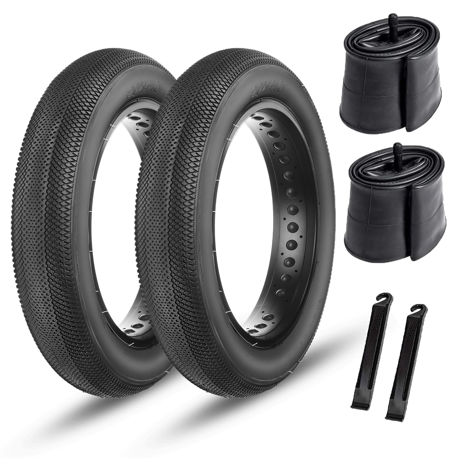 2 Pack Electric Bike Kevlar Tires Plus Inner Tubes Set - 20”/24“/26“