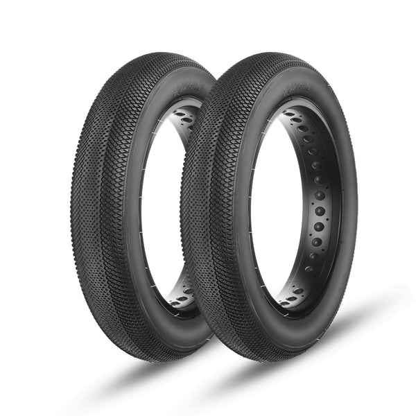 2-Pack Electric Bike Fat Tire Set - 20/24/26×4.0 Inch Black wall