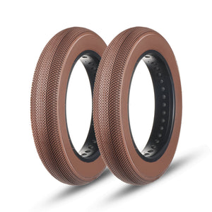Hycline Hyperpave 2-Pack Electric Bike Fat Tire Set - 20/24/26×4.0 Inch Brown tire