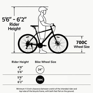 Zukka Seagull 700C 21-Speed Hybrid Road Bike Size