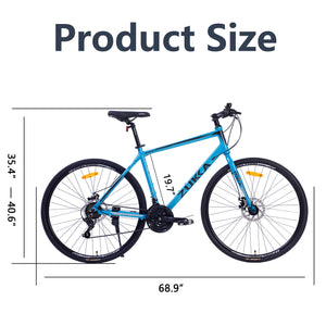 Zukka Seagull 700C 21-Speed Hybrid Road Bike Product Size