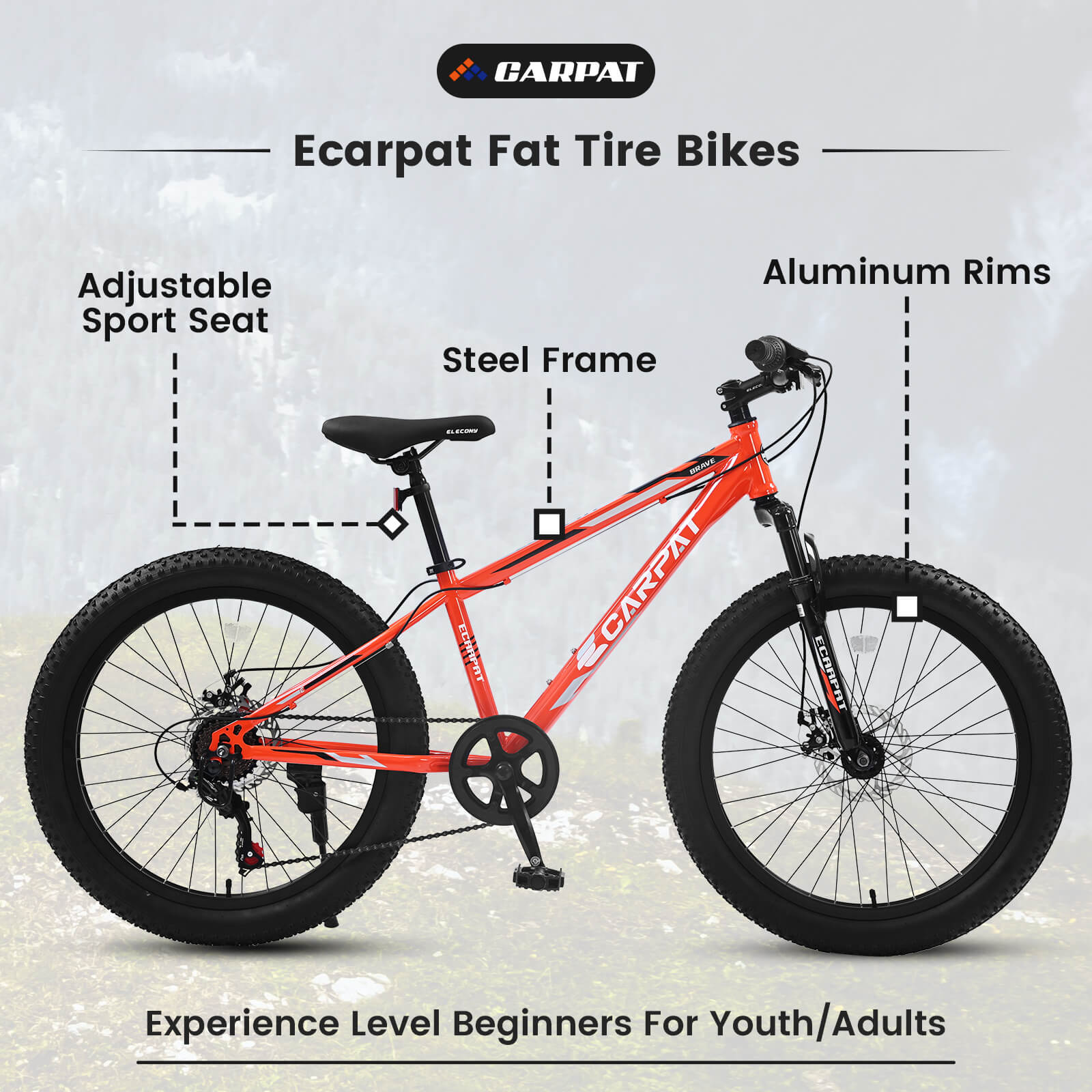 Ecarpat Elecony 24"×3" Fat Tyre Bike details