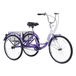 Knus Virbus 26“ Single-Speed Tricycle For Adults - Purple Color