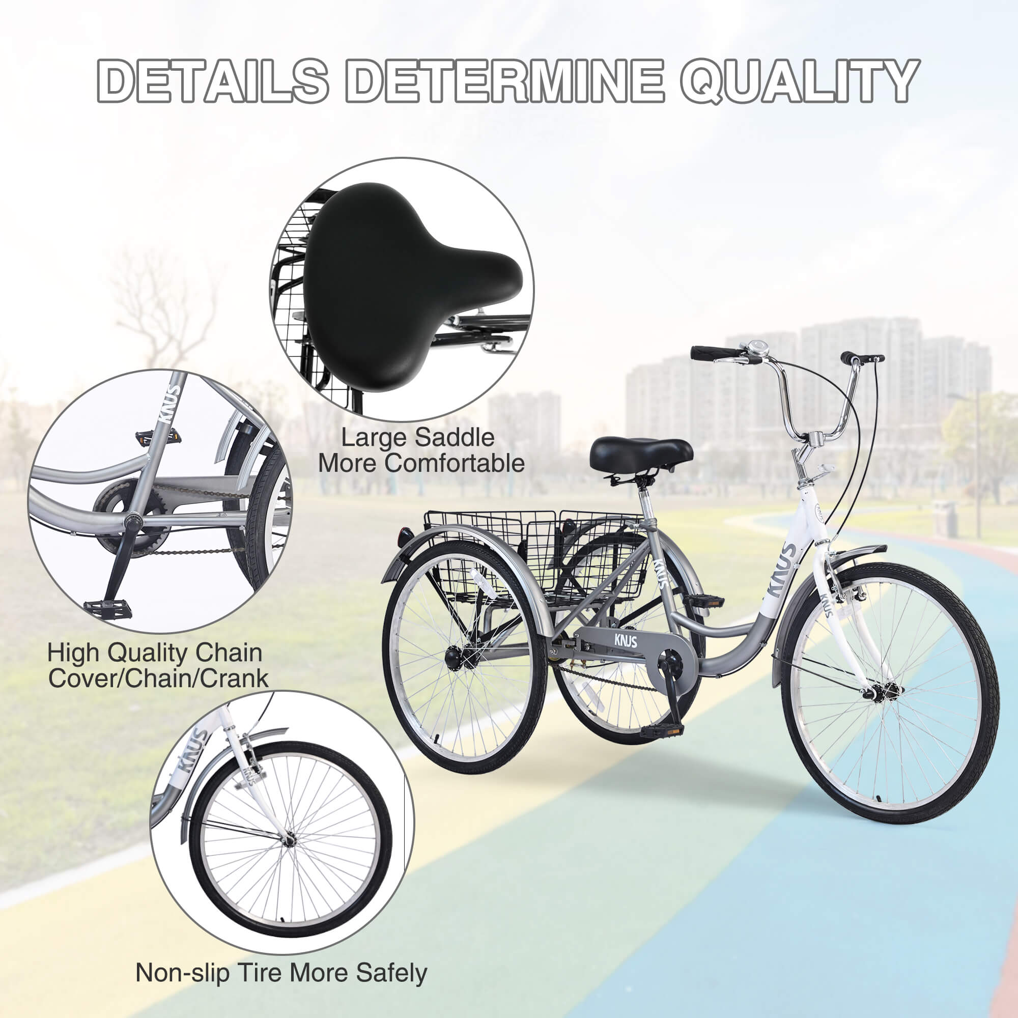 3 wheel bicycles for seniors Knus KT03 26" Adult Tricycle Adult tricycle for seniors Trike Three Wheeler Adult Veneto