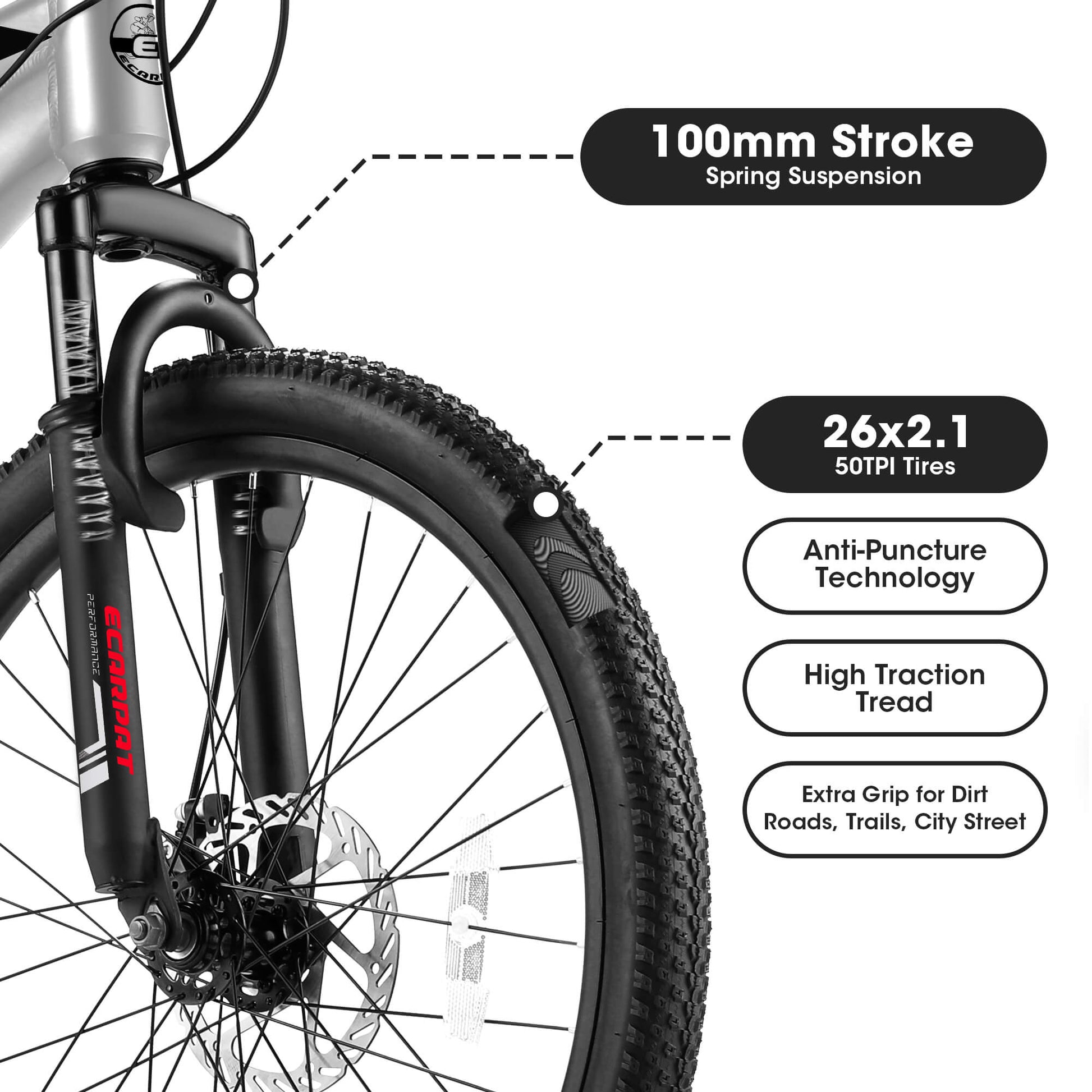 Ecarpat Rycheer 26“×2.10” Mountain Bike