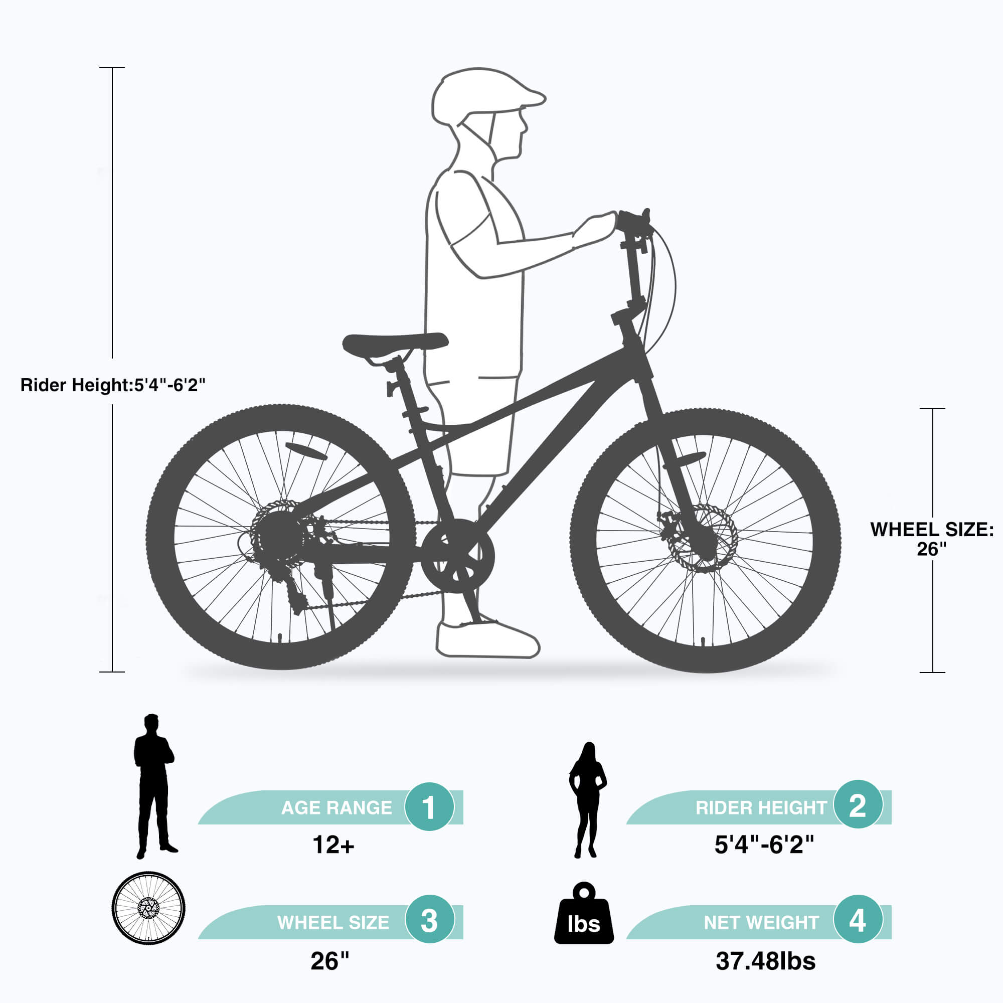 Bicycle chart size discount youth