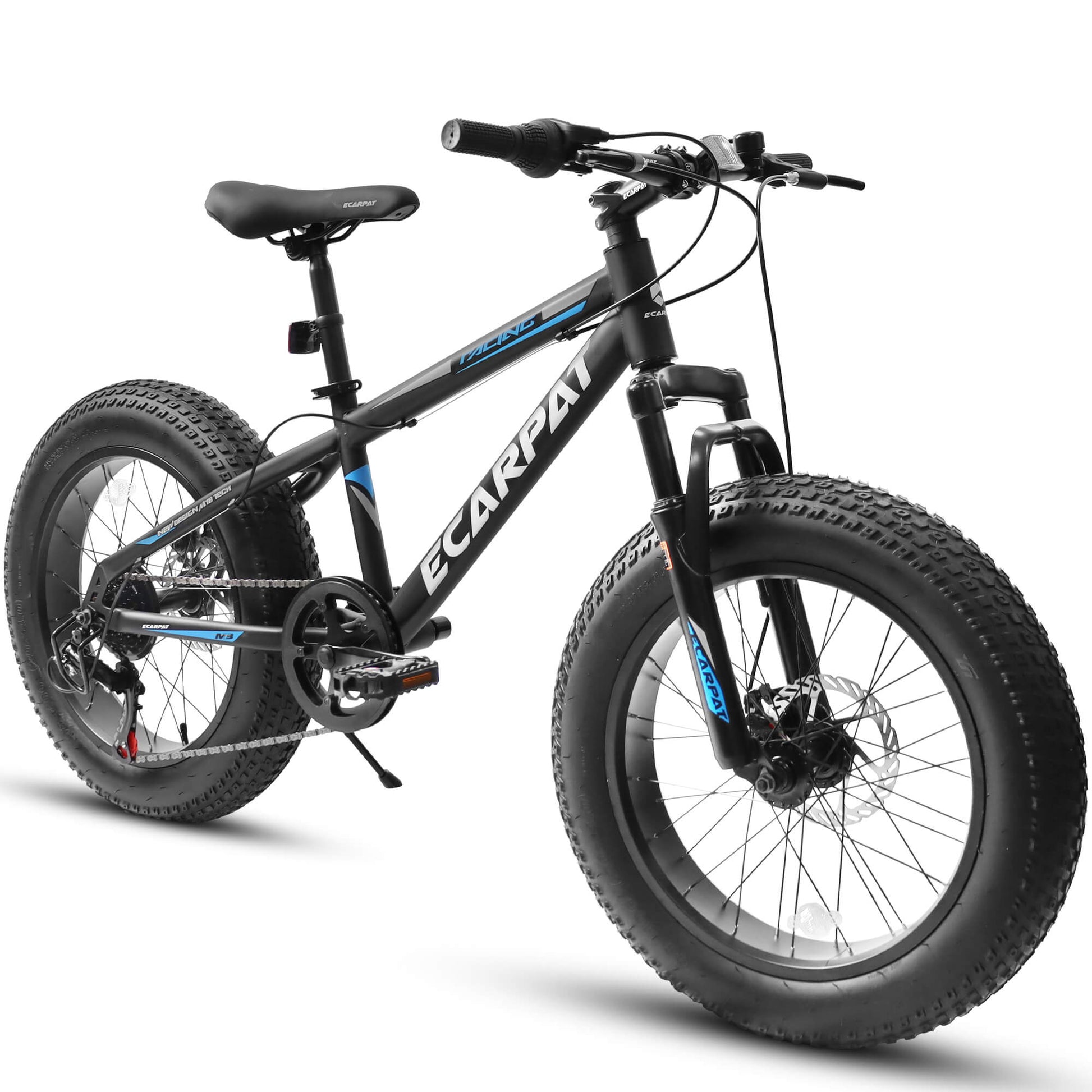85% Pre-Assembled Ecarpat 20"×4.0" carbon steel fat tire bike crafted with a rugged carbon steel frame