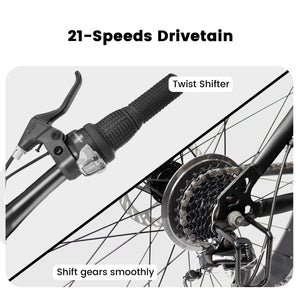 Hycline Ecarpat Wildecircle 26x4 carbon steel frame  21 speed mountain fat tire bike shifter and gear