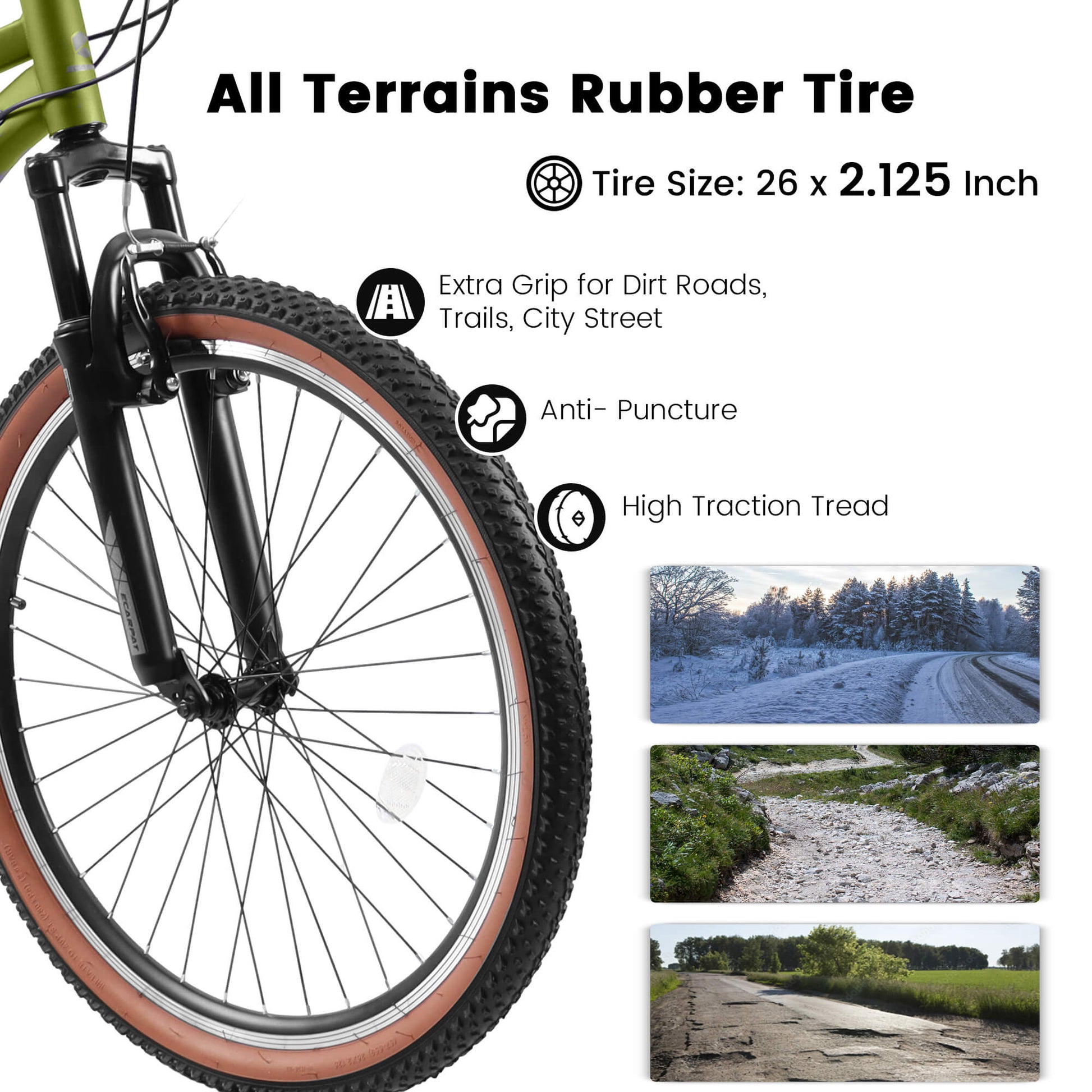 Hycline TumbleWeed 26x2.125 wheel  Beach Mountain Bike with All tettains MTB tire