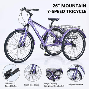 Zukka Wanda 26“ 7-Speed MTB Adult Tricycle - Hycline Details