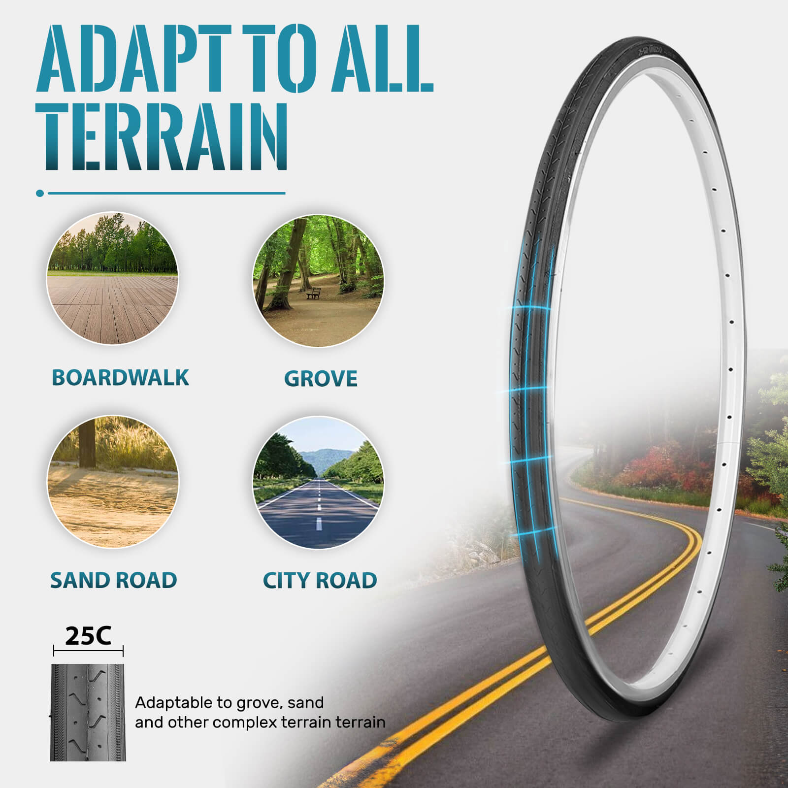 Hycline Road Bike Tires 700×25C 28C 35C All-terrain tyre