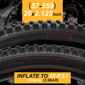 Hycline 26x2.125 inch (57-559) bicycle tire, mountain tire replacement