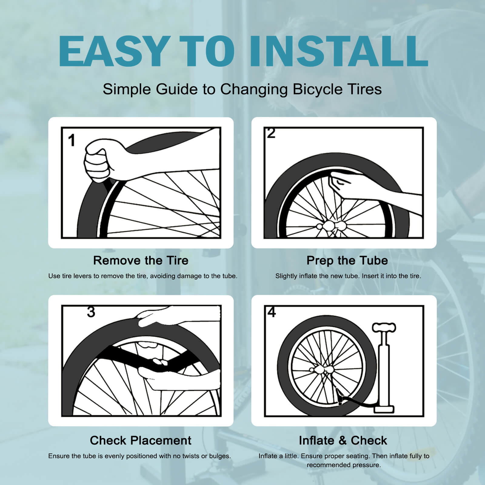 Step-by-step guide to changing bicycle tires with illustrations