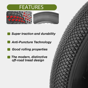 Features of Hycline HyperPave E-Bike Fat Tire - 20/24/26×4.0 Inch Product Feature