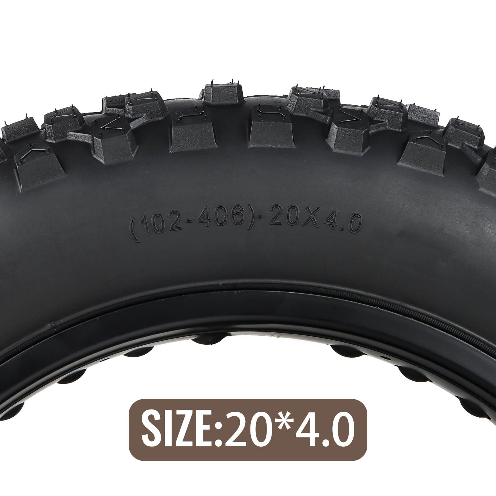 Hycline 20 "x4" studded knobs tread mountain fat bike tire suitable for challenging terrains: rocks, mud, and snow size