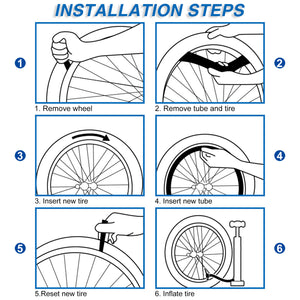 Installation guide for Hycline Mid-wide Bike Inner Tube For Kid and Youth Bike 14/16x2.125-2.35