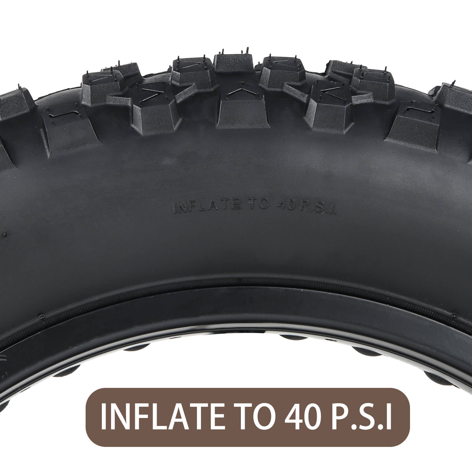 Hycline 20 "x4" studded knobs tread mountain fat bike tire suitable for challenging terrains: rocks, mud, and snow 40 PSI