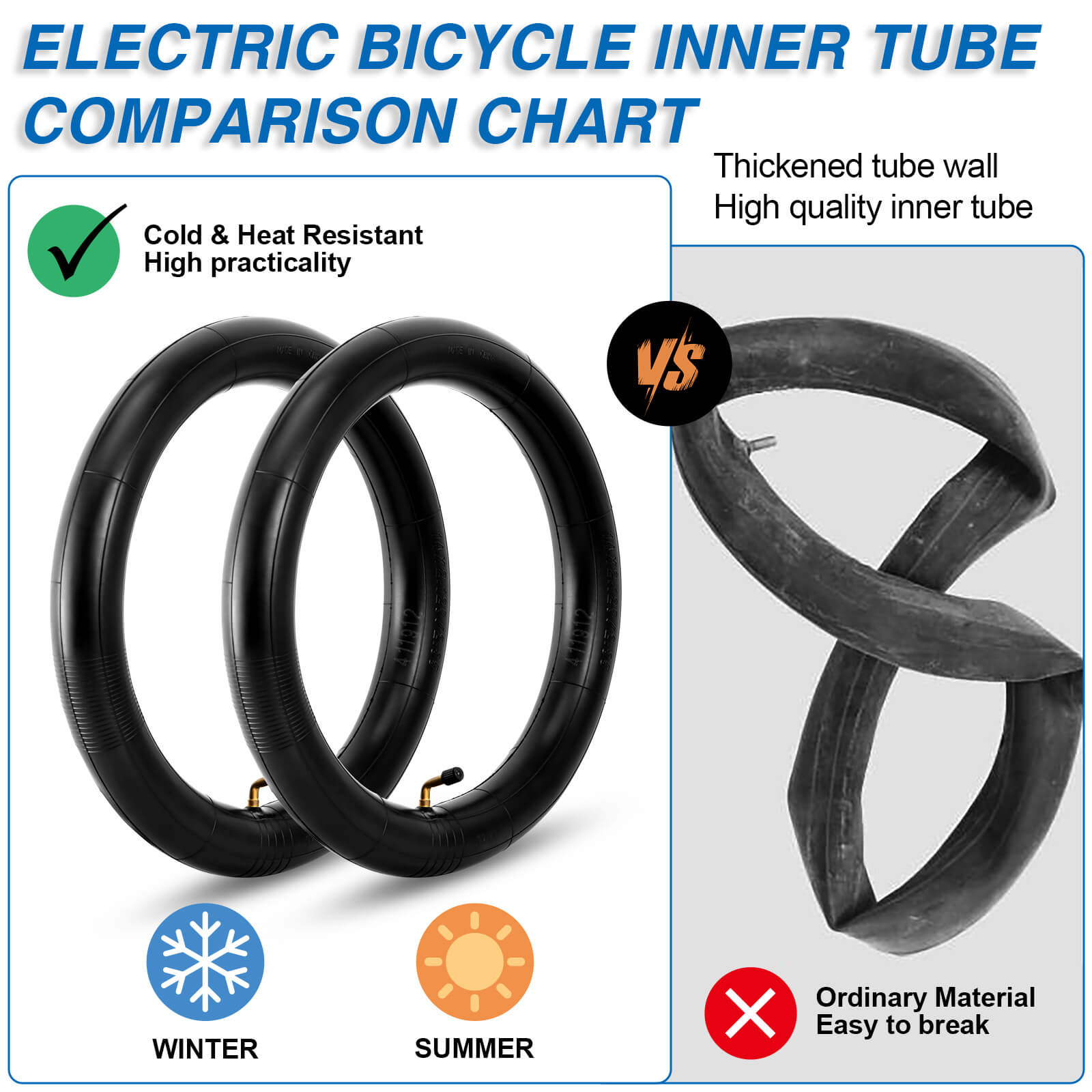 Tubes de vélo robustes de 16 16X1.75 16X1.95 16X2.125 avec valve Schrader AV Tubes de vélo robustes de 16 16X1.75 16X1.95 16X2.125 avec valve Schrader AV