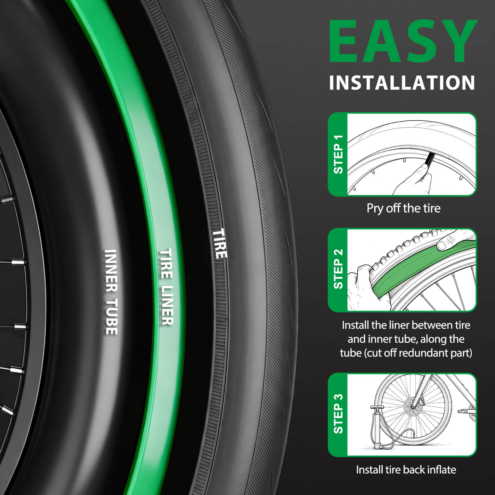 Road & MTB Bike Tire TPU Liners