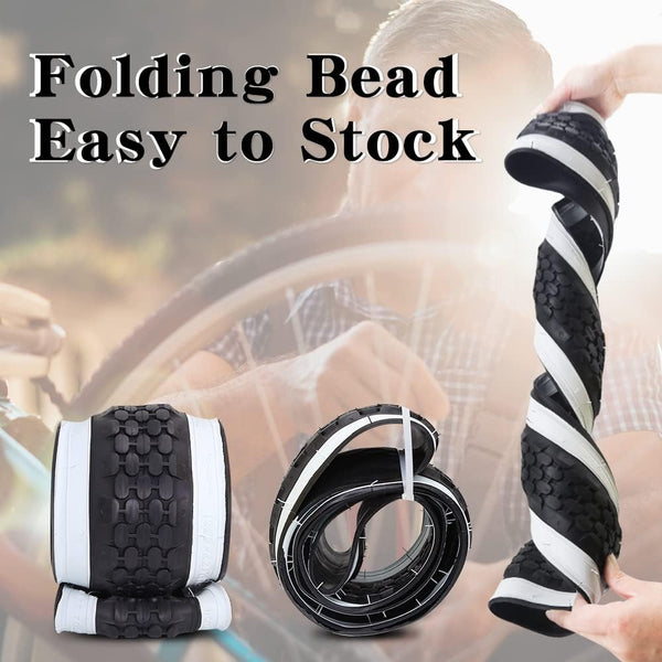 2-Pack SandRoller Folding Bead Beach Cruiser Tires with Tubes - 26"×2. 125"