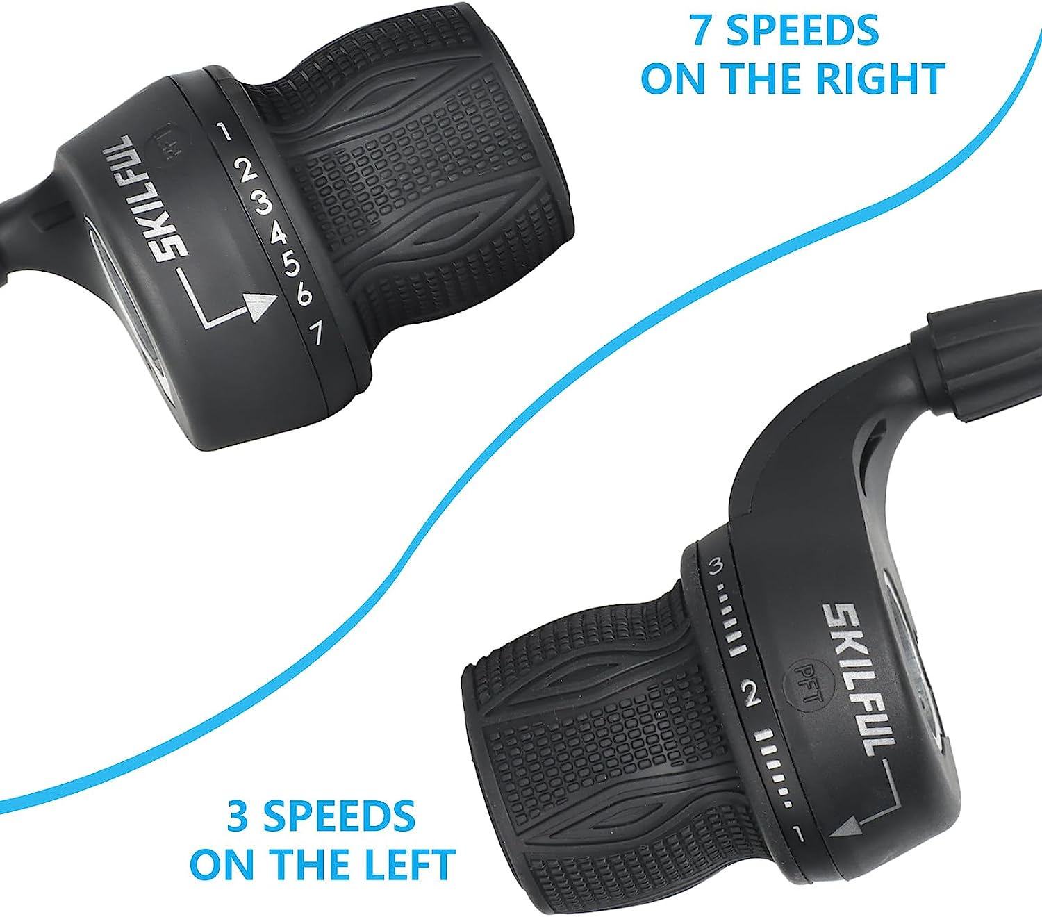 Bicycle 3x7 Speed Shift Lever and 1 Pair Rubber Handle Bar – Hycline