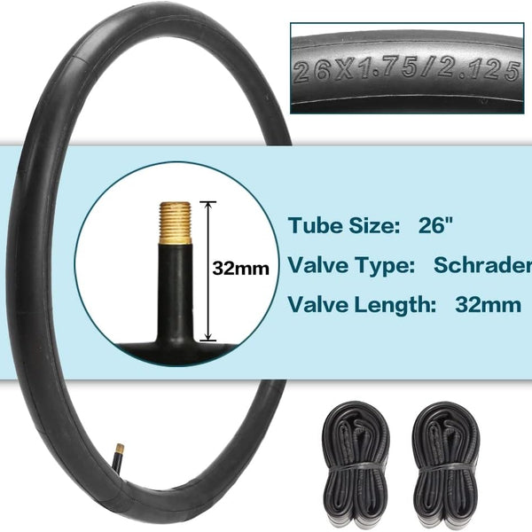 2-Pack SandRoller Beach Cruiser Tires with Tubes - 26"×2. 125" Inner Tubes