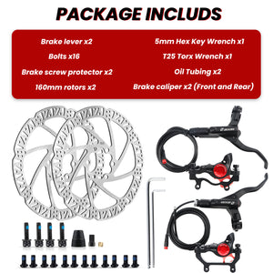 ZOOM HB-875E/876E Electric Bike Hydraulic Disc Brake package Included