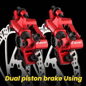 ZOOM XTECH HB-100 Hydraulic Disc Brake Caliper Red E-Bike Brake Caliper