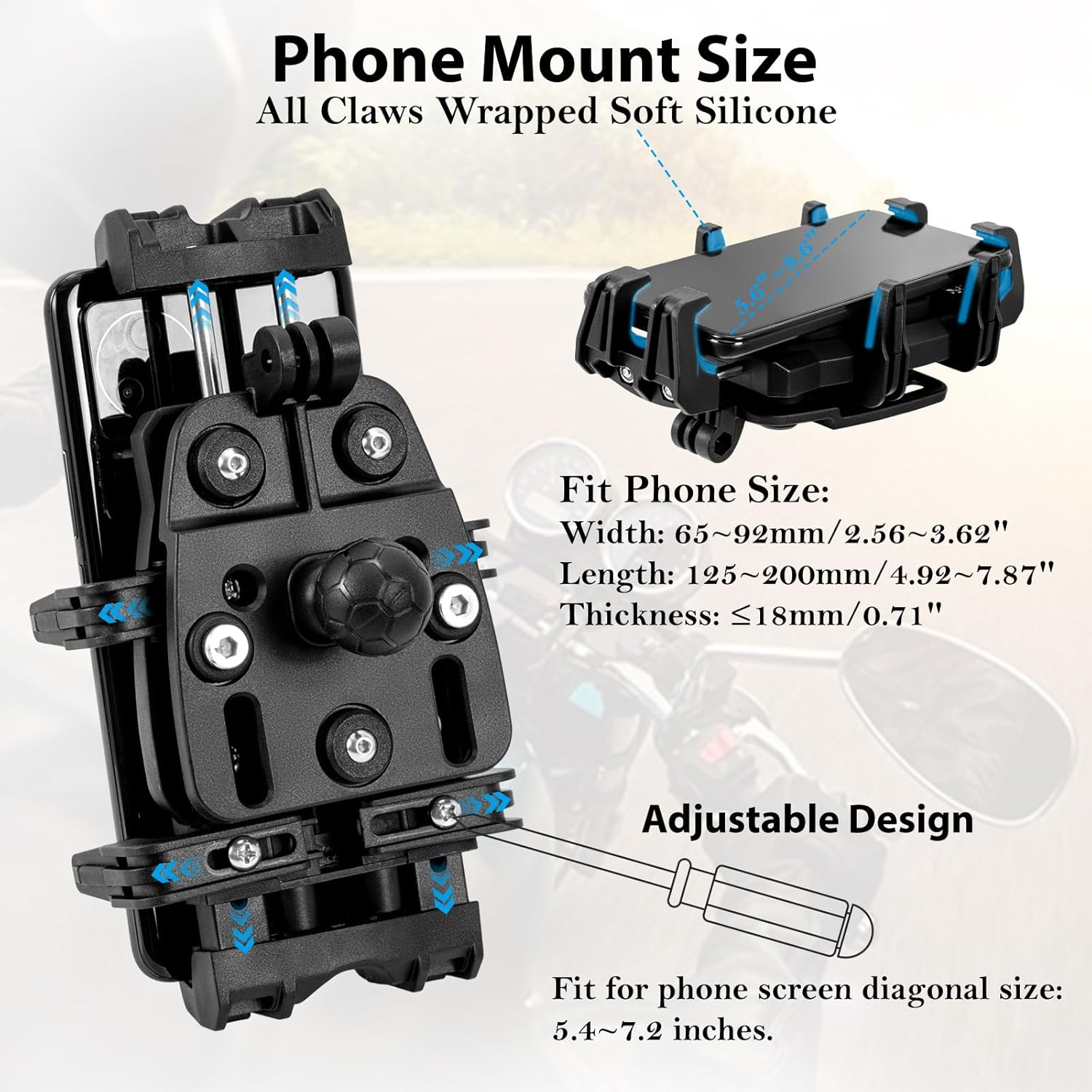 EMERK Phone Mount For Motorcycle & Bicycle