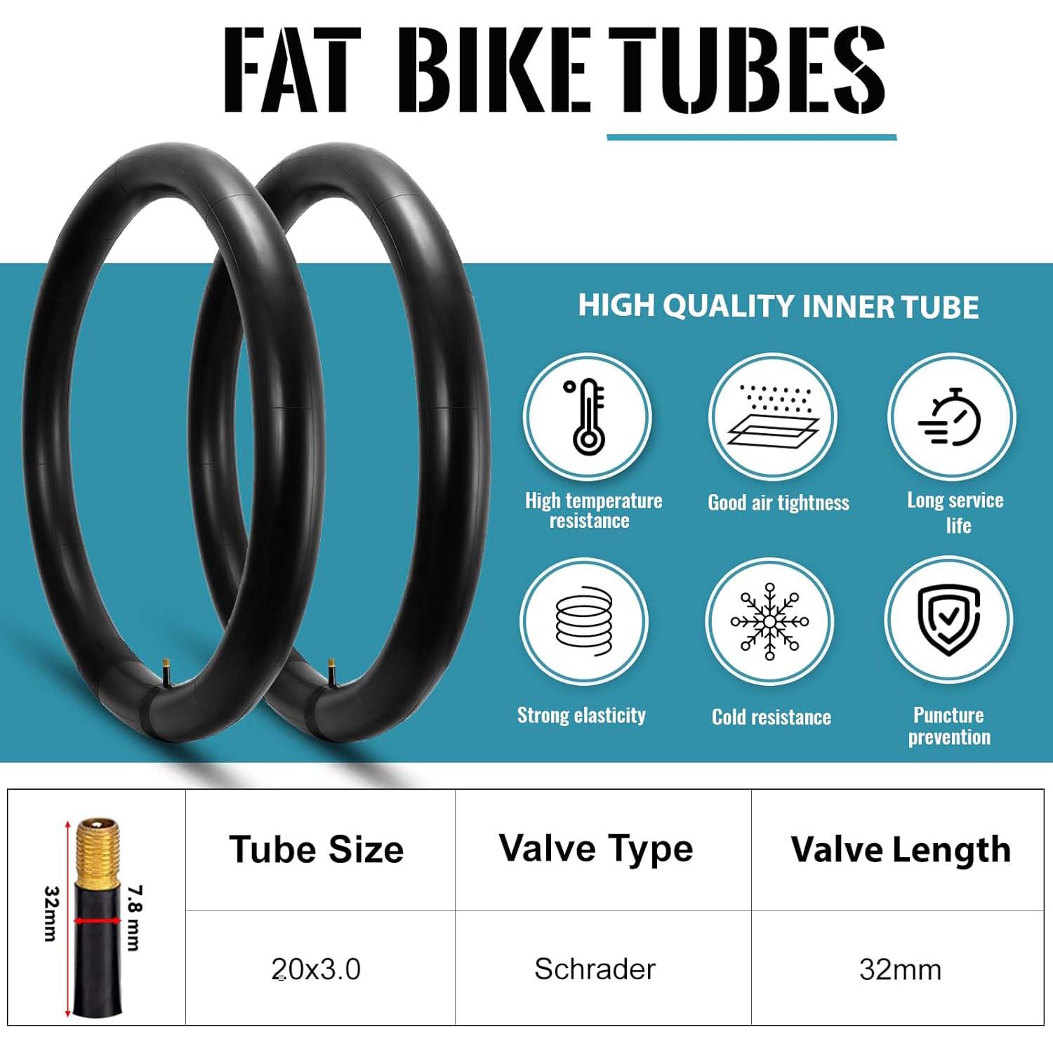 Fat Tire Tube - 20”×3" / 26"×3"